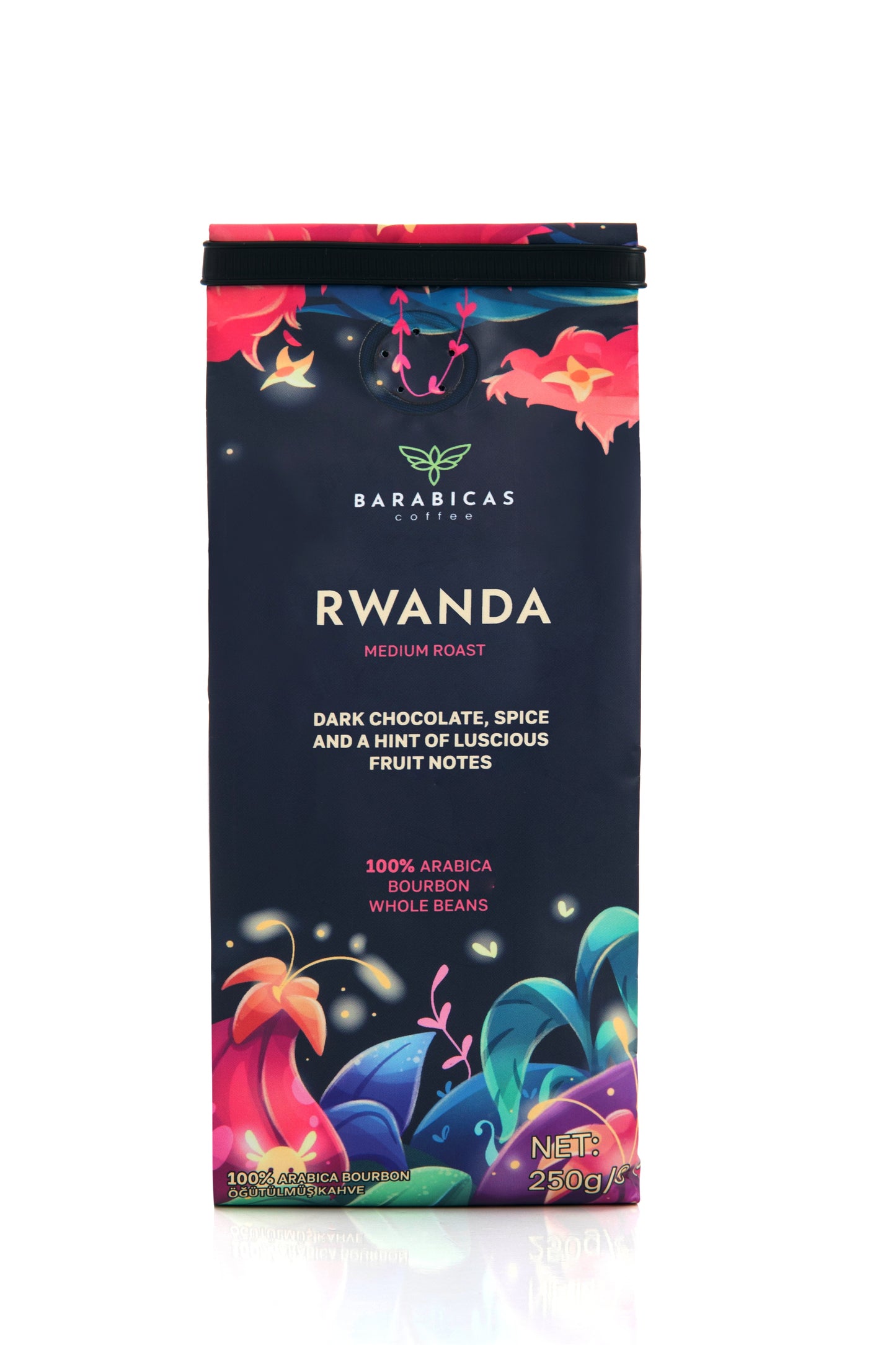 Rwanda 100% Arabica Bourbon - Medium Roast - Çekirdek Kahve -250 gr