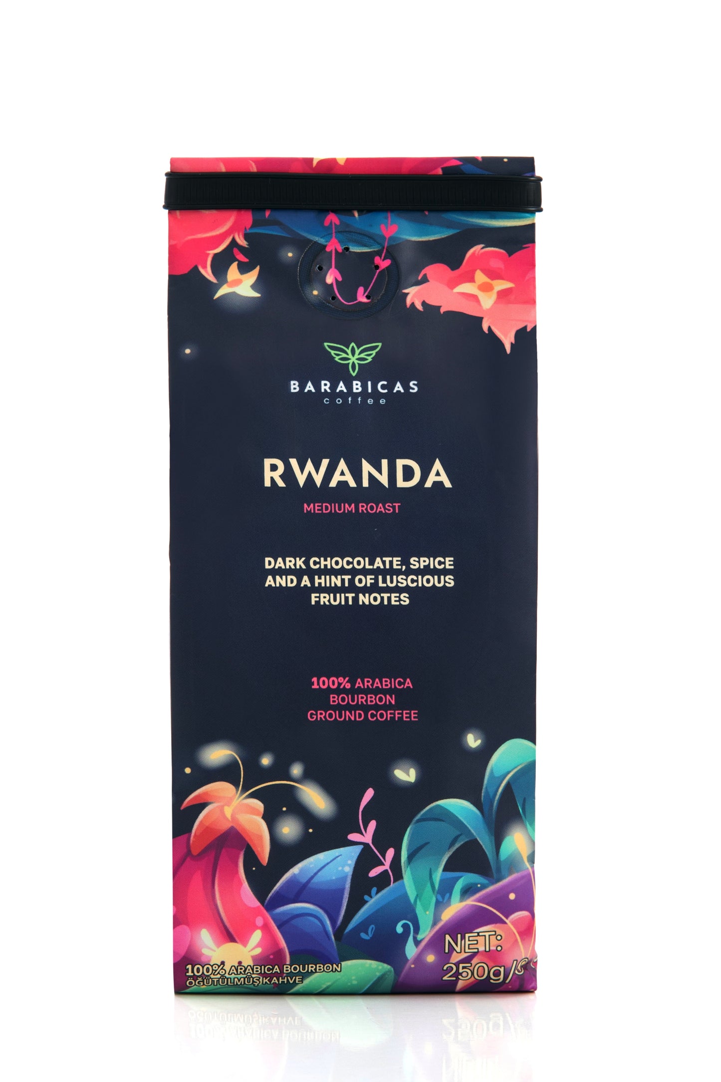 Rwanda 100% Arabica Bourbon - Medium Roast - Çekirdek Kahve -250 gr