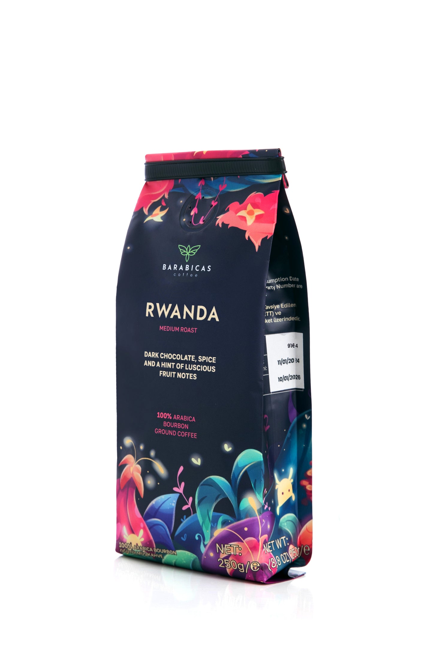 Rwanda 100% Arabica Bourbon - Medium Roast - Öğütülmüş Kahve - 250 gr